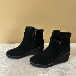 Anne Klein Black Suede Booties